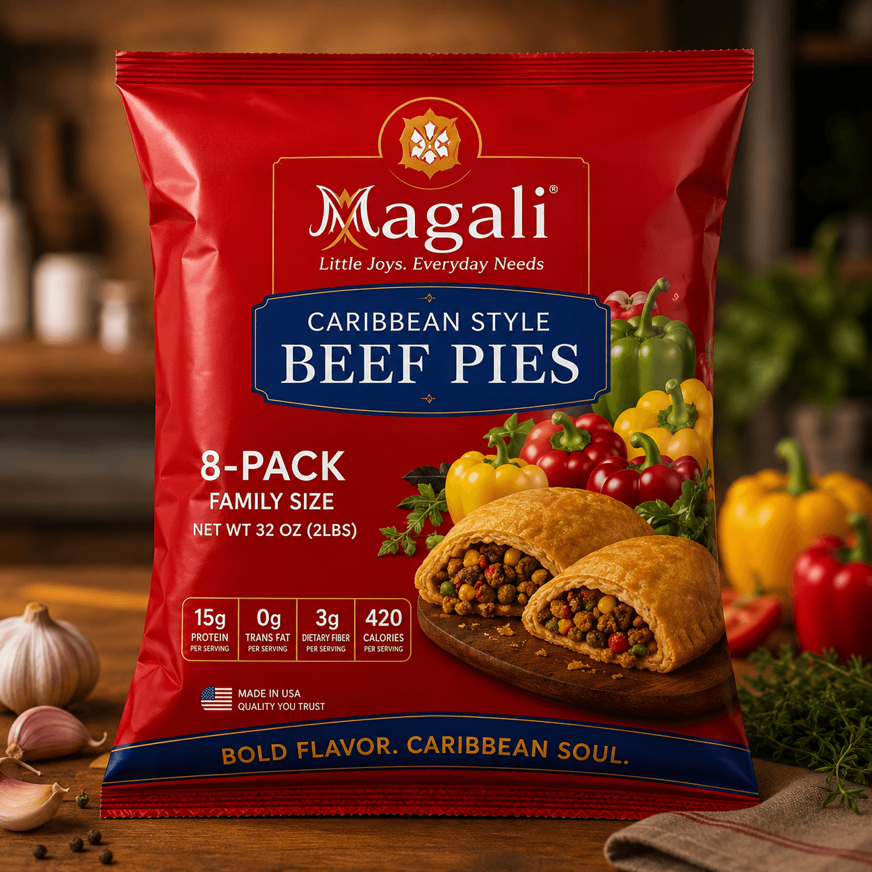 Magali Caribbean Style Beef Pies, 8 Pack alternate view